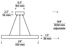 Fiama 24-Inch Pendant Light Black  Round specs