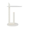 Soft white finish LED table lamp with modern cylindrical design by Visual Comfort