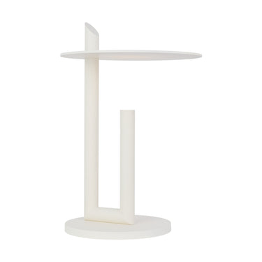 Modern minimalist soft white table lamp with rounded silhouette and LED lighting