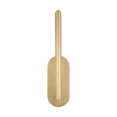 Natural brass LED wall sconce with modern design for residential and commercial interiors