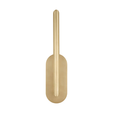 Contemporary wall light in natural brass finish with integrated LED for warm ambient lighting