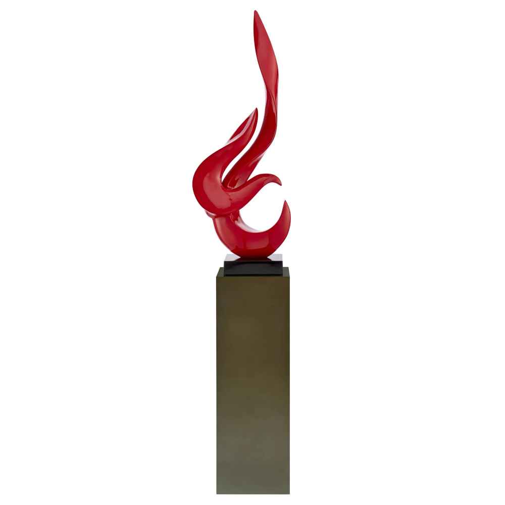 Finesse Decor Red Flame Floor Sculpture With Gray Stand 65" Tall