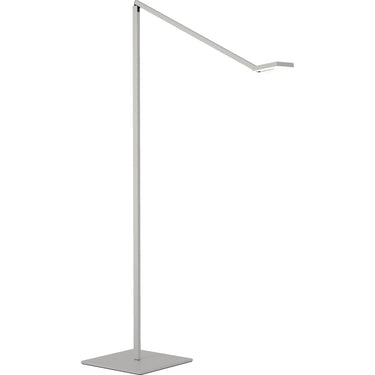 Focaccia tall floor lamp with swiveling square LED head and eco-friendly aluminum construction