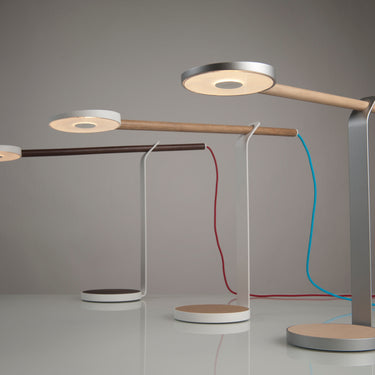 Koncept Gravy Desk Lamp Maple Silver Warm Light