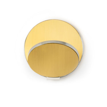Koncept Gravy Wall Sconce Chrome Body Brass Plates Hardwire