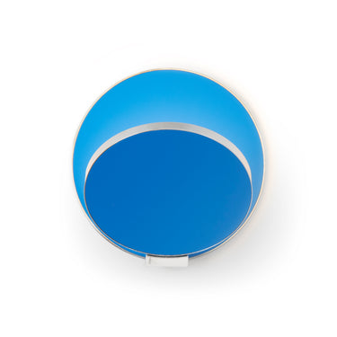 Koncept Gravy Wall Sconce Chrome Body Matte Blue Plates Plug-In