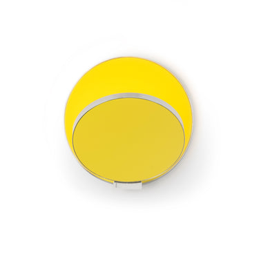 Koncept Gravy Wall Sconce Chrome Body Matte Yellow Plates Hardwire