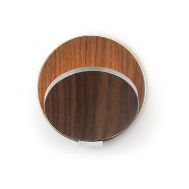 Koncept Gravy Wall Sconce Chrome Body Oiled Walnut Plates Plug-In