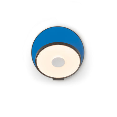 Koncept Gravy Wall Sconce Metallic Black Body Matte Blue Plates Hardwire