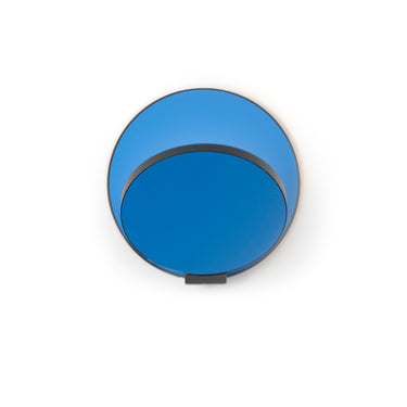 Koncept Gravy Wall Sconce Metallic Black Body Matte Blue Plates Plug-In