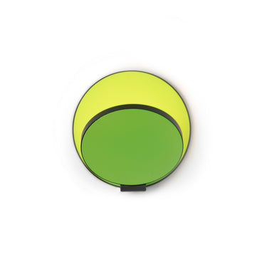 Koncept Gravy Wall Sconce Metallic Black Body Matte Green Plates Plug-In