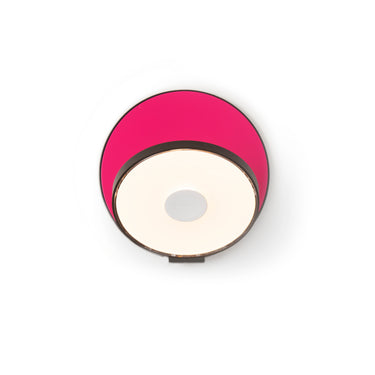 Koncept Gravy Wall Sconce Metallic Black Body Matte Hot Pink Plates Hardwire