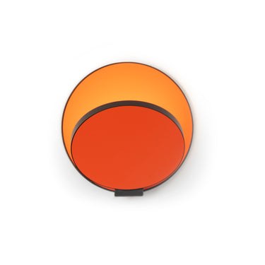 Koncept Gravy Wall Sconce Metallic Black Body Matte Orange Plates Hardwire