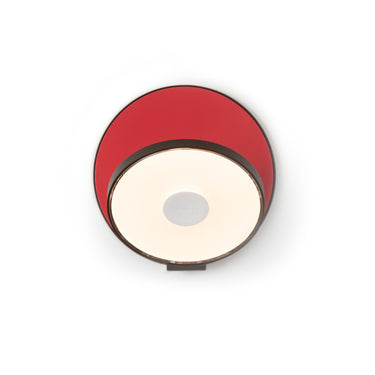 Koncept Gravy Wall Sconce Metallic Black Body Matte Red Plates Hardwire