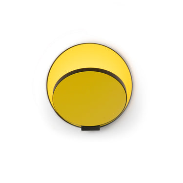 Koncept Gravy Wall Sconce Metallic Black Body Matte Yellow Plates Plug-In