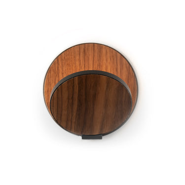 Koncept Gravy Wall Sconce Metallic Black Body Oiled Walnut Plates Hardwire