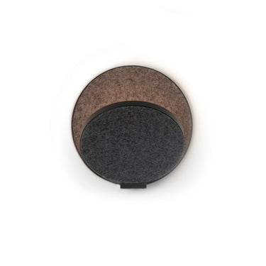 Koncept Gravy Wall Sconce Metallic Black Body Oxford Felt Plates Hardwire