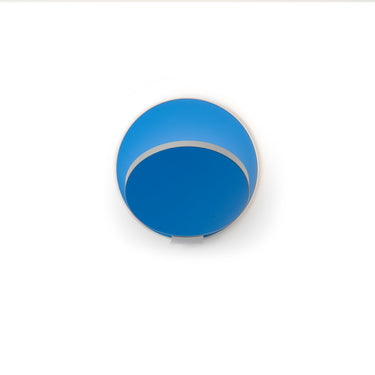 Koncept Gravy Wall Sconce Silver Body Matte Blue Plates Hardwire
