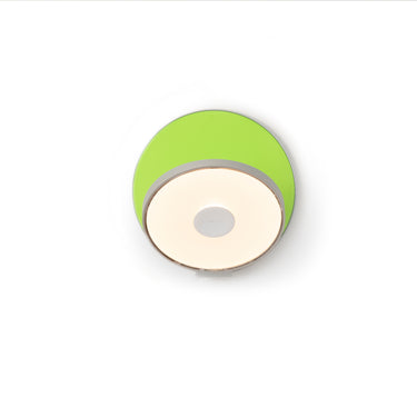 Koncept Gravy Wall Sconce Silver Body Matte Green Plates Hardwire