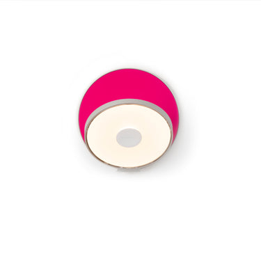 Koncept Gravy Wall Sconce Silver Body Matte Hot Pink Plates Hardwire