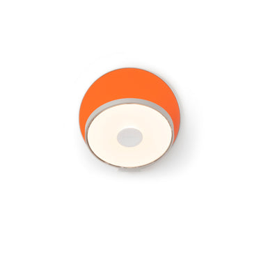 Koncept Gravy Wall Sconce Silver Body Matte Orange Plates Hardwire