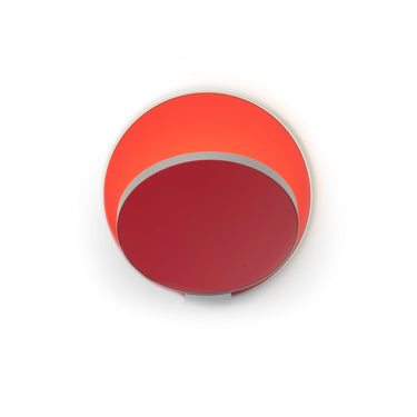 Koncept Gravy Wall Sconce Silver Body Matte Red Plates Hardwire
