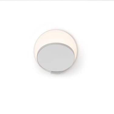 Koncept Gravy Wall Sconce Silver Body Matte White Plates Hardwire