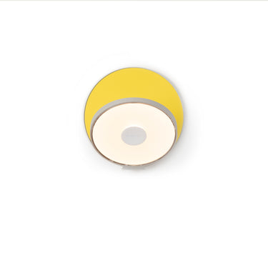 Koncept Gravy Wall Sconce Silver Body Matte Yellow Plates Plug-In