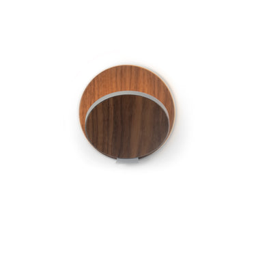 Koncept Gravy Wall Sconce Silver Body Oiled Walnut Plates Hardwire