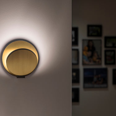 Koncept Gravy Wall Sconce Silver Body White Oak Plates Hardwire