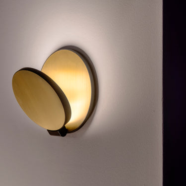 Koncept Gravy Wall Sconce Silver Body White Oak Plates Hardwire