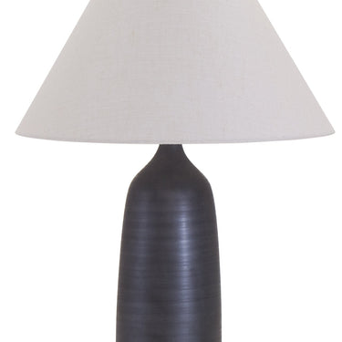 Black Matte Scatchard 25" Stoneware Table Lamp – House of Troy studio photo