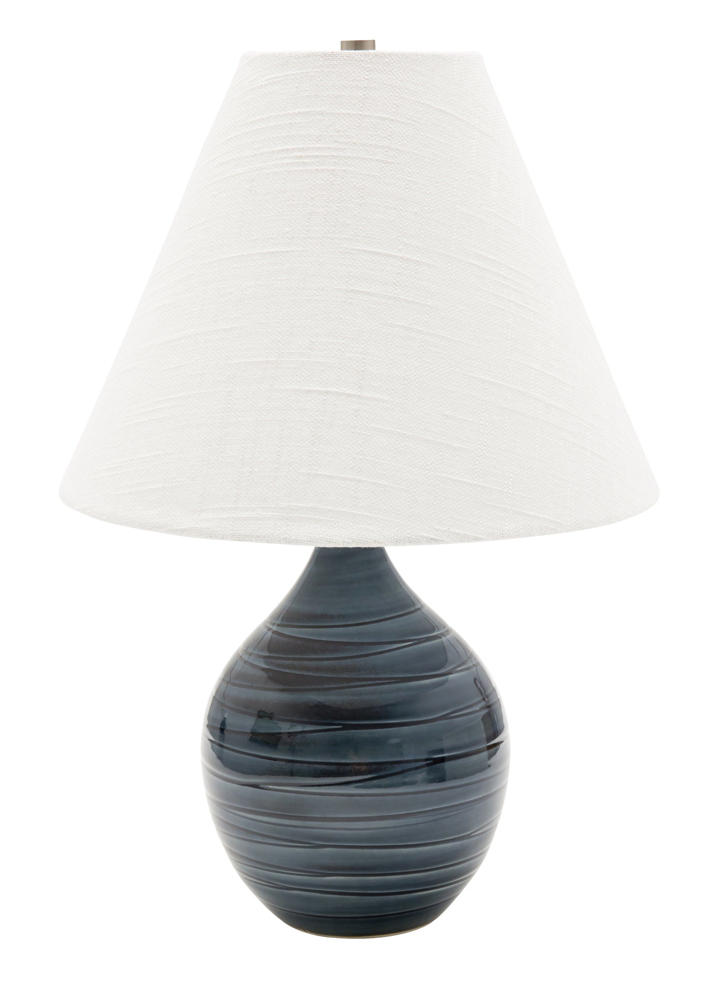 House of Troy Scatchard 19" Stoneware Accent Lamp in Scored Blue Gloss GS200-SBG