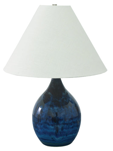 House of Troy Scatchard 22.5" Stoneware Table Lamp in Midnight Blue GS300-MID