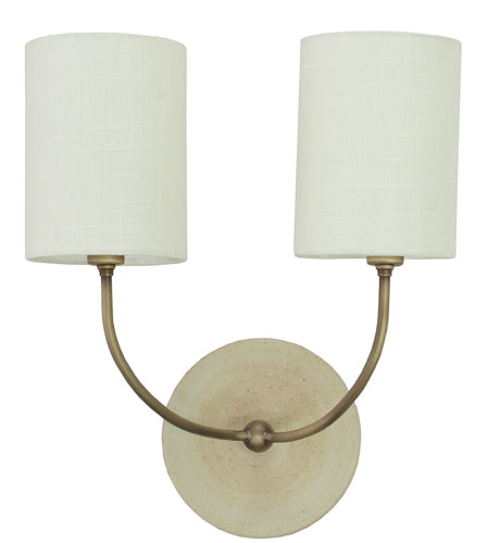 House of Troy Scatchard Double Wall Lamp in AB & Oatmeal GS775-2-ABOT