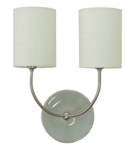 House of Troy Scatchard Double Wall Lamp in SN & Gray Gloss GS775-2-SNGG