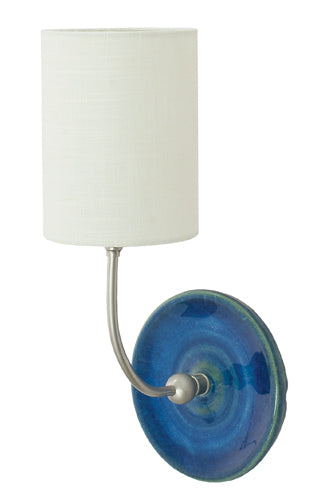 House of Troy Scatchard Wall Lamp in SN & Blue Gloss GS775-SNBG