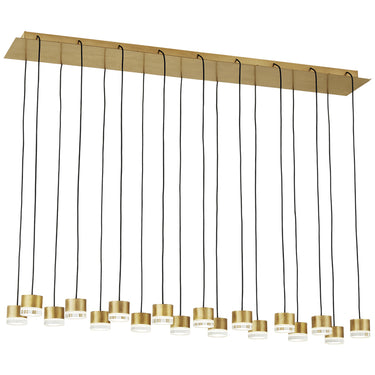 Contemporary LED chandelier with 18 adjustable lights and sleek metal design for residential or commercial interiors