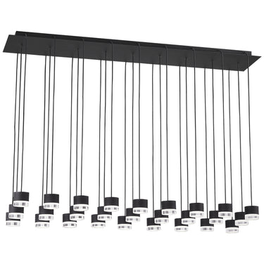 Gable 27-Light Linear Suspension Chandelier – Contemporary LED Fixture for Dining Room