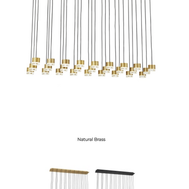 Contemporary brass suspension chandelier with integrated LEDs for elegant residential or hospitality spaces