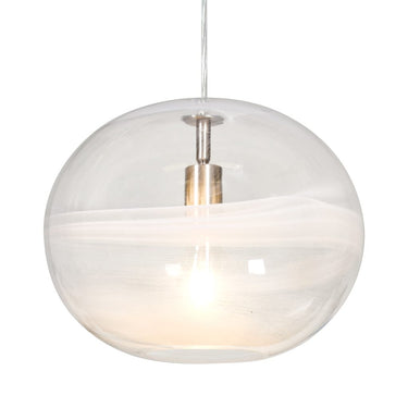 Vapor Clear blown glass shade with transparent finish for modern pendant lighting
