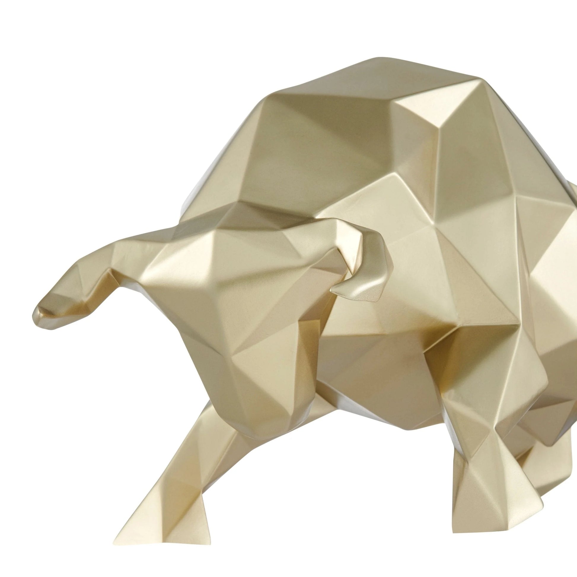 Finesse Decor Geometric Bull Sculpture Champagne Gold 3