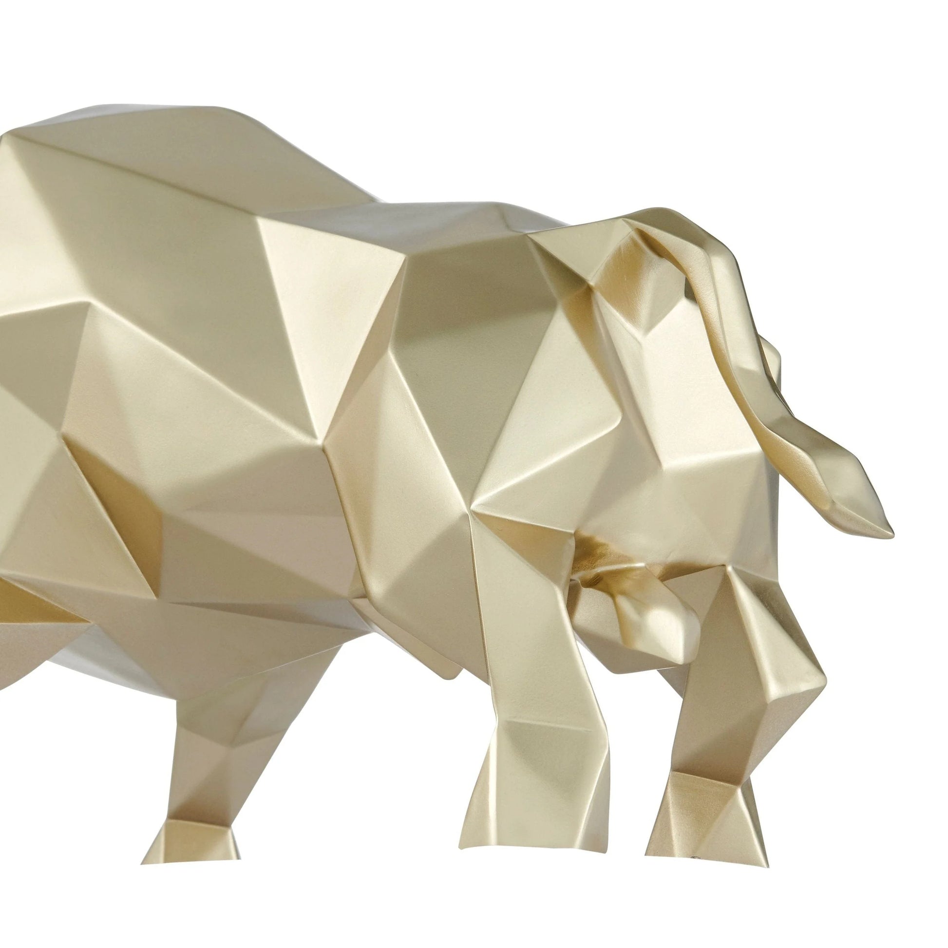 Finesse Decor Geometric Bull Sculpture Champagne Gold 4