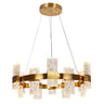 Modern Brass Wagon Wheel LED Chandelier, 31-inch, 24-Light 