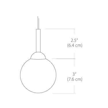 BlackJack Lighting Glass Globe Small Pendant Light