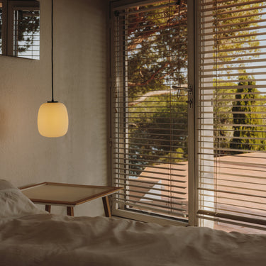 White opal glass pendant light for luxury residential and hospitality interiors