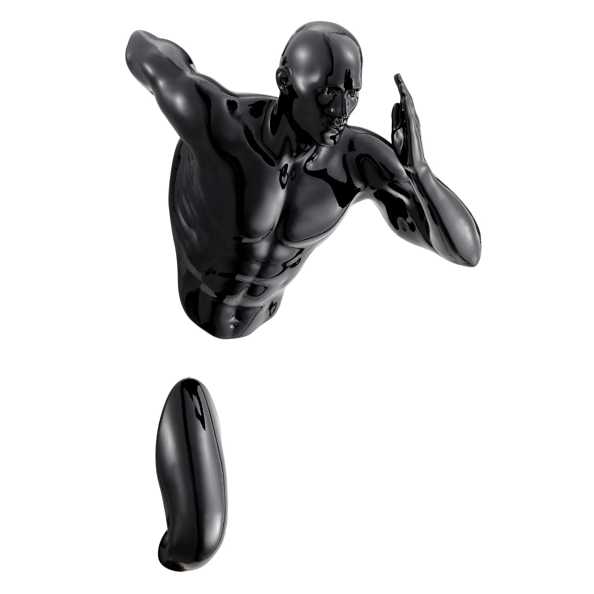Finesse Decor Black Wall Runner 13" Man Sculpture 1