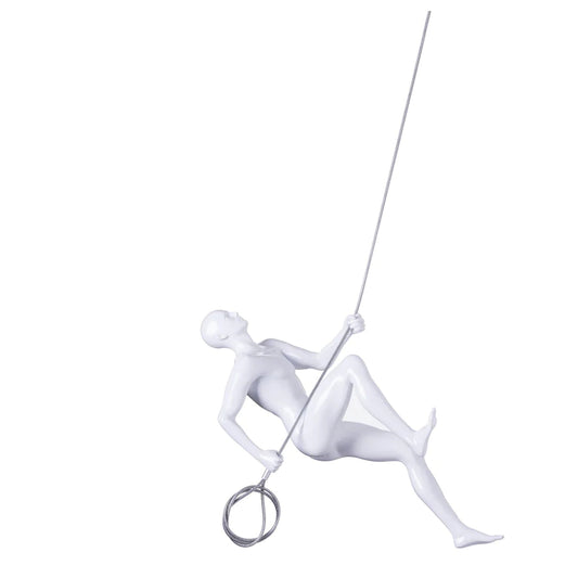 Climbing Man Sculpture White | Contemporary Art