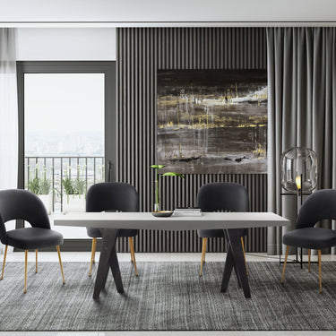 TOV Swell Performance Velvet Dining Chair Dark Grey