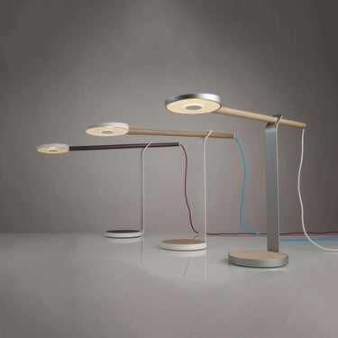Modern Gravy Desk Lamp with solid wood base and integrated dimmer for desk lighting